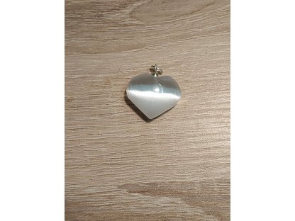 Selenite srdce přivešek/heart pendant/Herz Anhänger 2,5cm