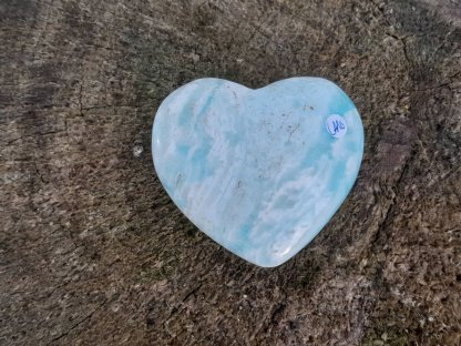 Blue Carribean calcite heart 7cm 2