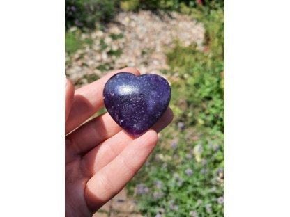 Srdce/Heart/Herz Lepidolite  4cm Plochy/Flat