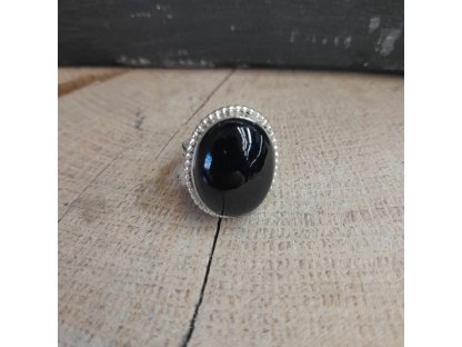 Střibřo onyx Prsten  2,5cm