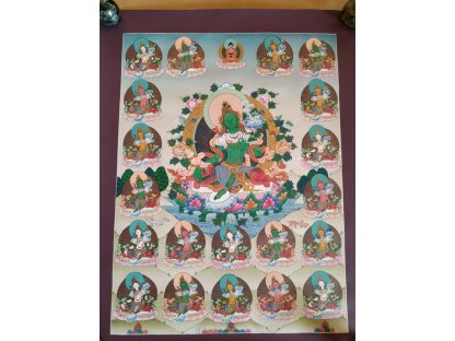 Thangka  special with gold 21 Tara with Gold 2