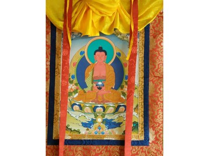 Thangka malování -Amitabha Buddha s zlato  2