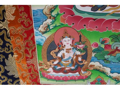 Thangka malování Maňdžušrí Mandala/Manjushrii/Zhambayang - z Nepalu
