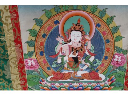 Thangka malování Yab Yum Vadžrasattva/Vajrasatva Buddha s Zlato 18k 2