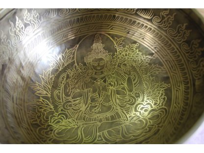 Tibetská mísa -Centrezig 22cm s mantra Om Mani Padma Hum 2