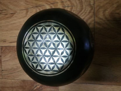 Tibetská mísa/Singing Bowl Květ života černy /Flower of Life Black/Blumen des Leben Schwartz