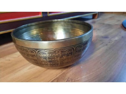 Singing Bowl Flower of life and mantra 17cm
