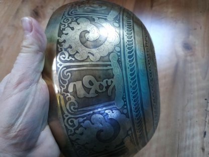 Tibetská mísa Lastura s Mantra/Shell *double dorjee 23,5cm