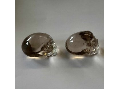 Skull clear Smokey quartz 4cm 2 pc