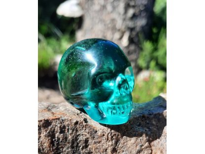 Zeleny/Modra Obsidian Lebka/Green Obsidian Skull-Maly,Small one 3cm