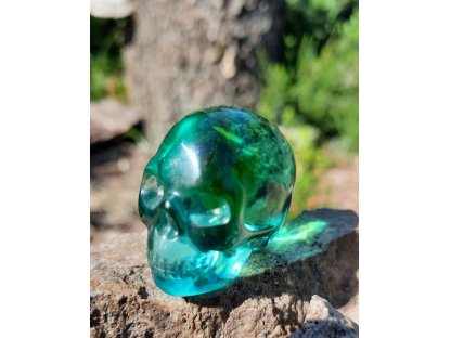 Zelena/Modra Obsidian Lebka 3cm 2