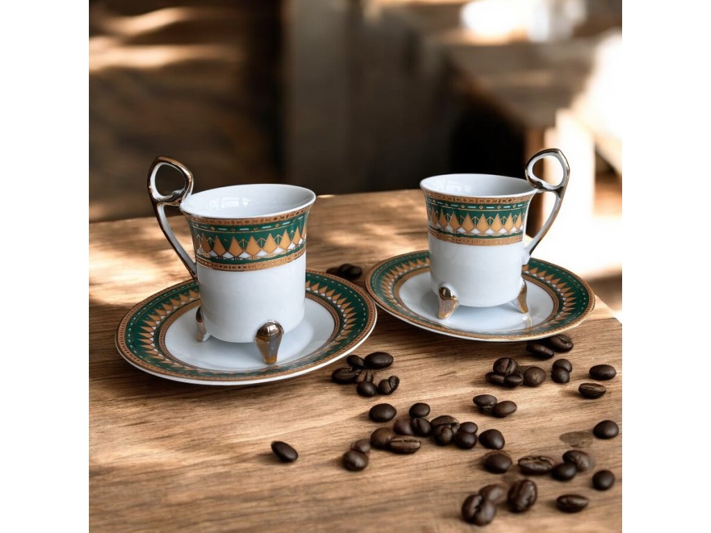 Porcelánové šálky na nožičkách. 60 ml. Sada ( 2 páry )