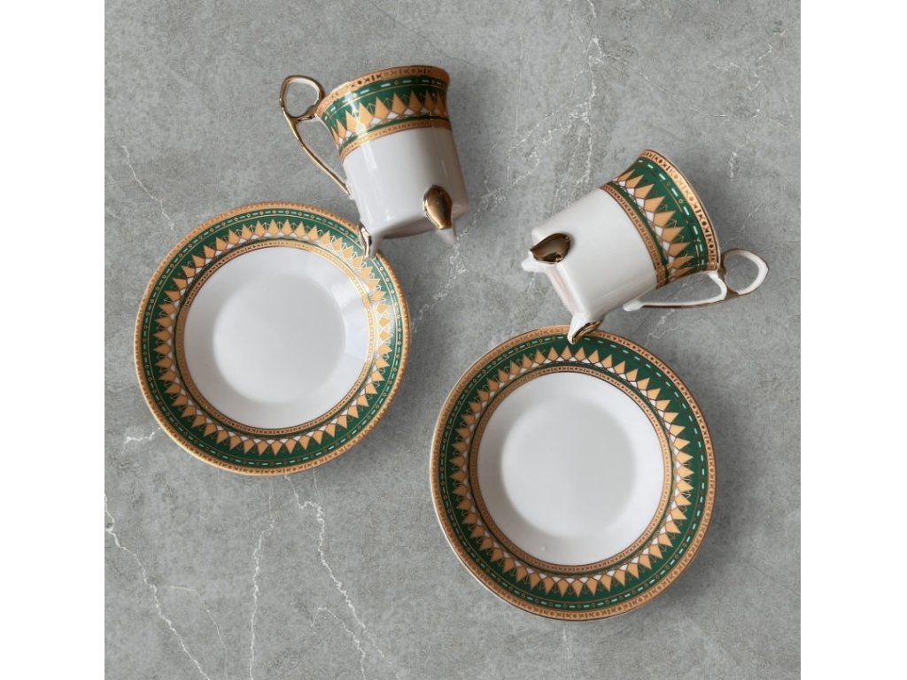 Porcelánové šálky na nožičkách. 60 ml. Sada ( 2 páry )