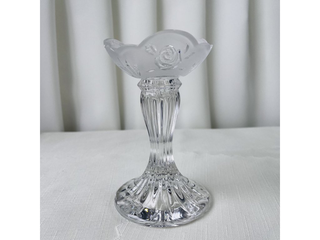 Svícen křišťálový.  14 cm.