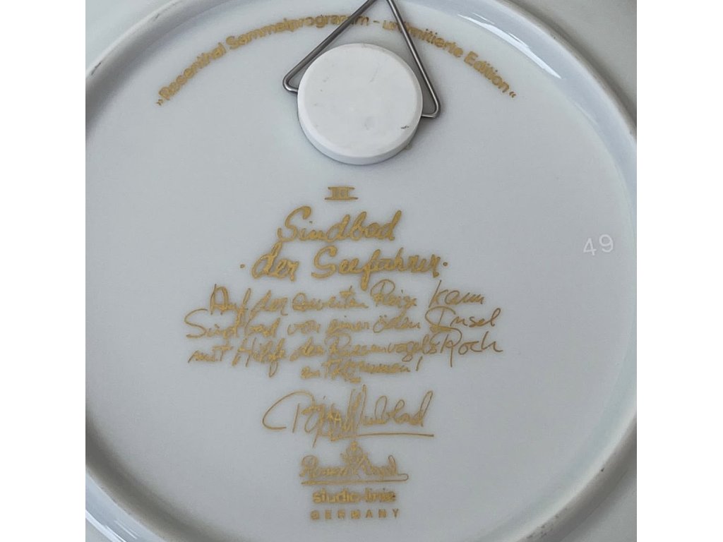Dekorační talíř "Sindbad námořník". 16 cm. Rozental. Německo.