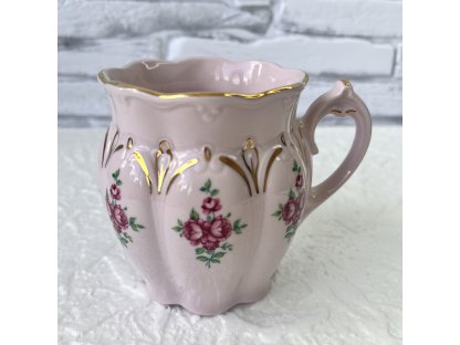 Hrnek růžový porcelán. 300 ml.