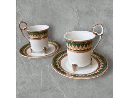 Porcelánové šálky na nožičkách. 60 ml. Sada ( 2 páry )