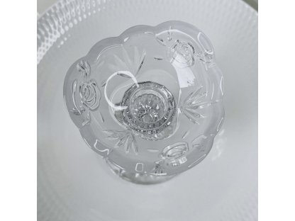 Svícen křišťálový.  14 cm.