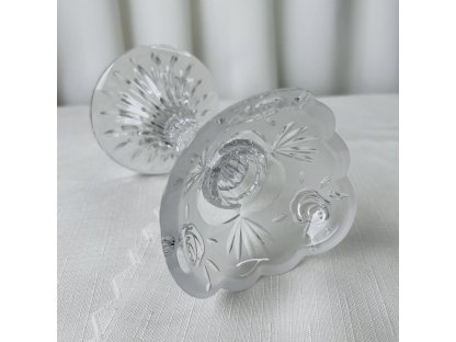 Svícen křišťálový.  14 cm.