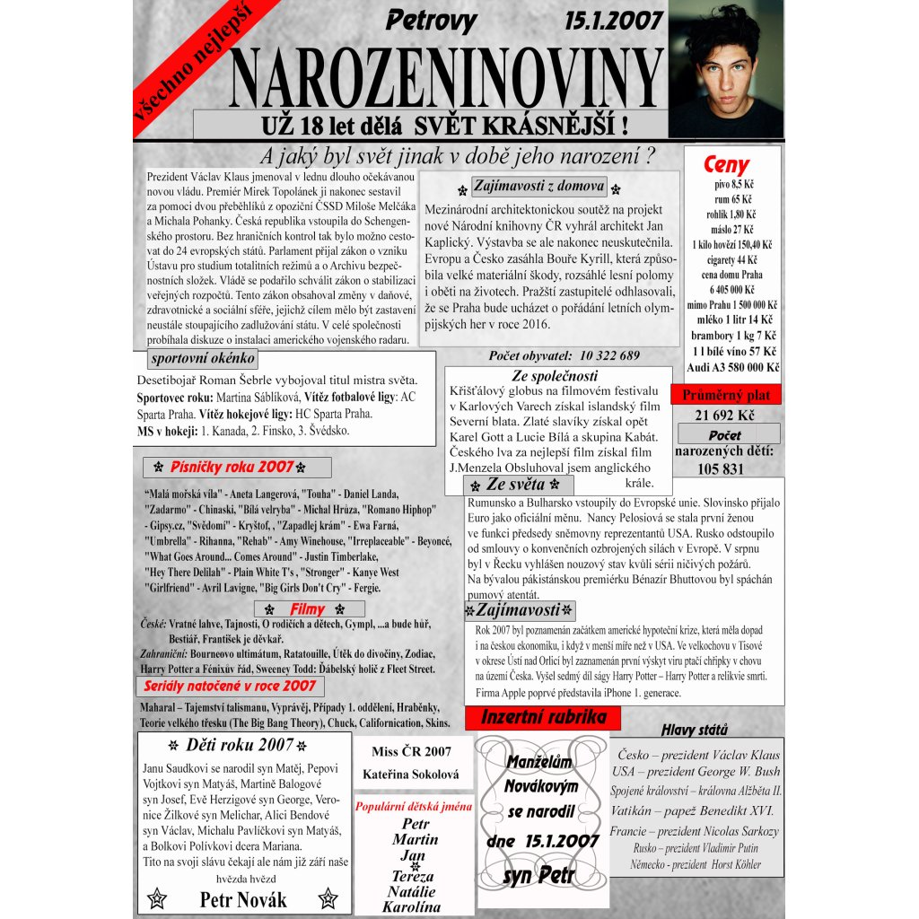 dárek k 18 narozeninám