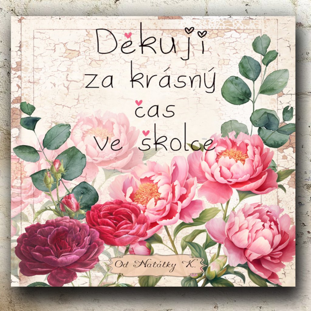 Obrázek s věnováním pro učitelku do školky