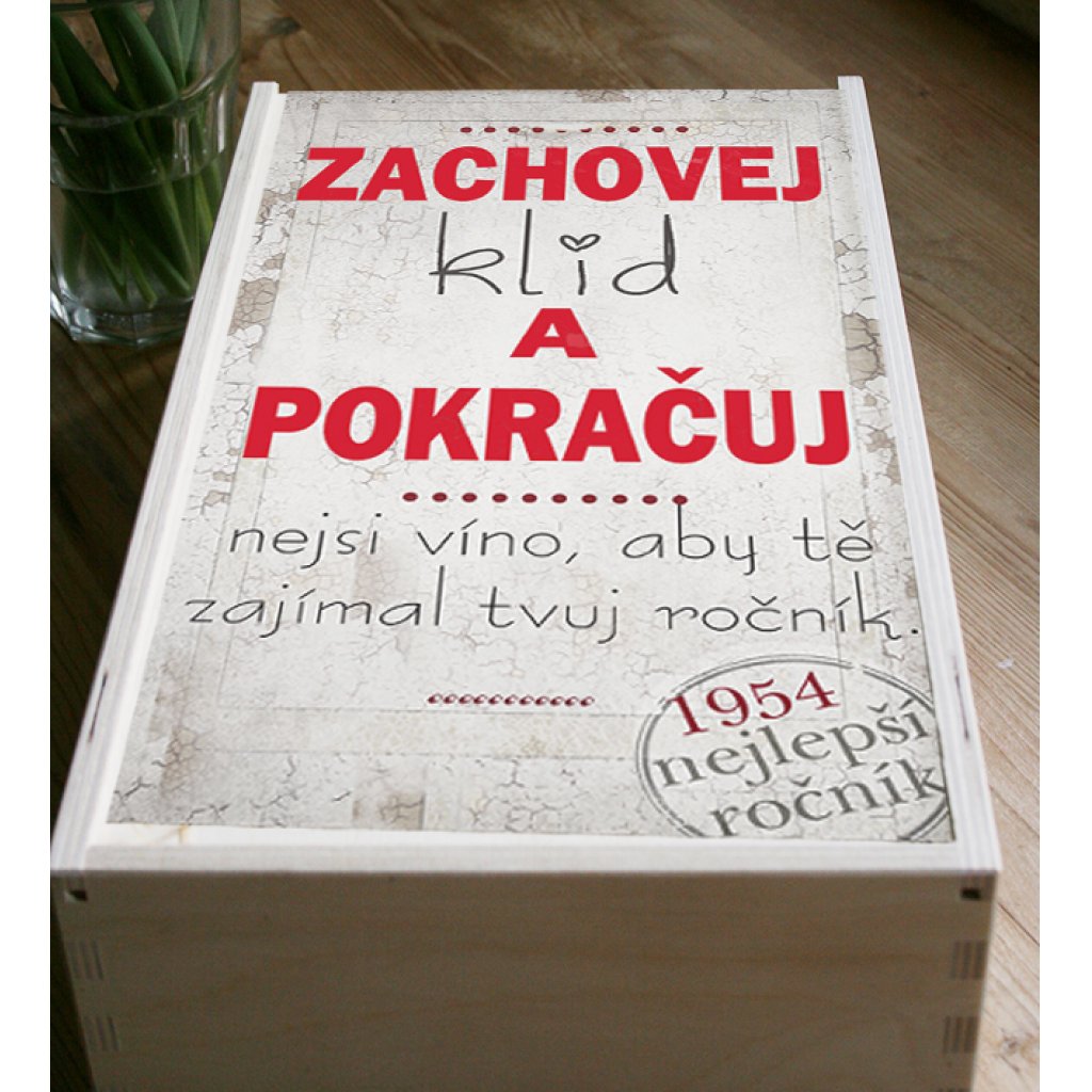 Originální dárek k narozeninám, krabice na víno s rokem narození
