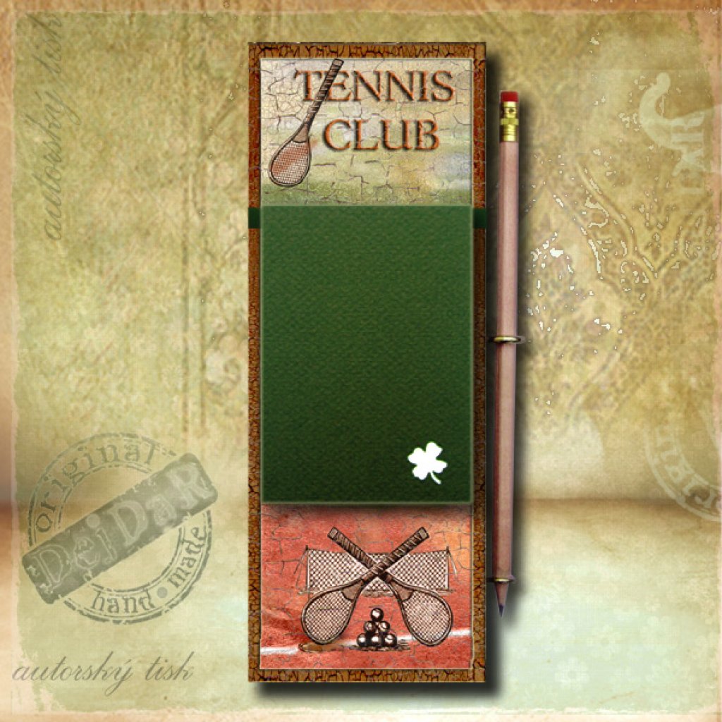 Zápisník dekorace tenis I.