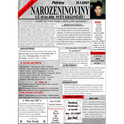 dárek k 18 narozeninám