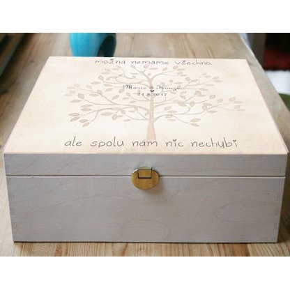 Svatební krabice se svatebním citátem