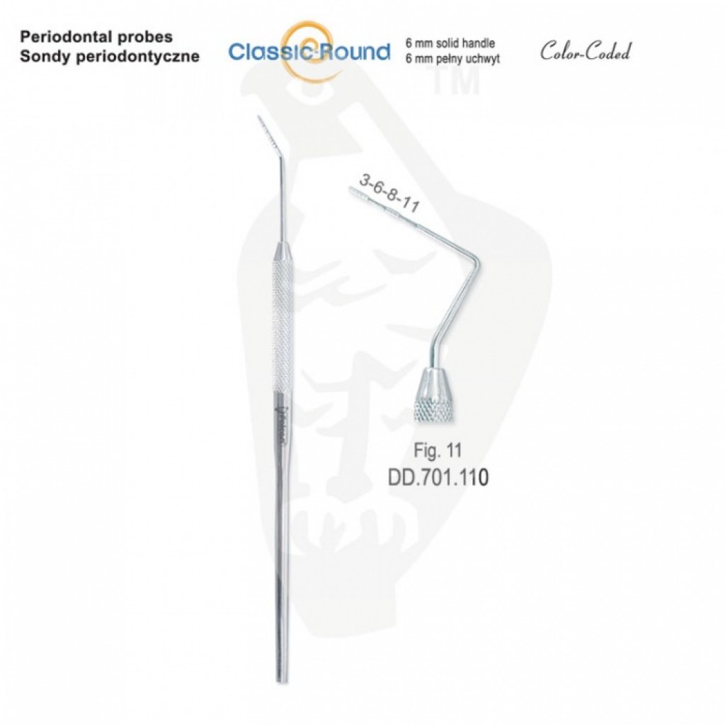 CLASSIC - ROUND sonda periodontická zabarvená fig.11 DD.701.110