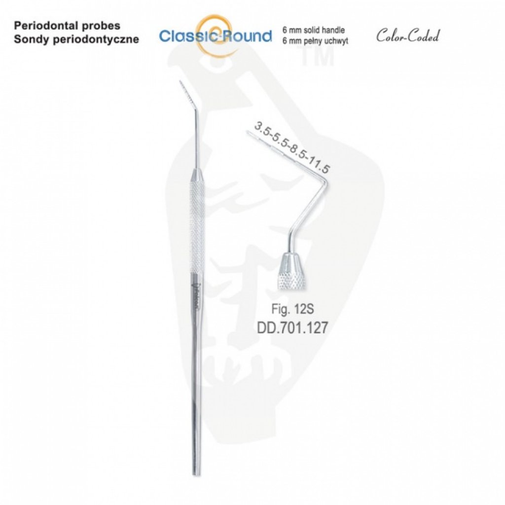 CLASSIC - ROUND sonda periodontická zabarvená fig.12S DD.701.127