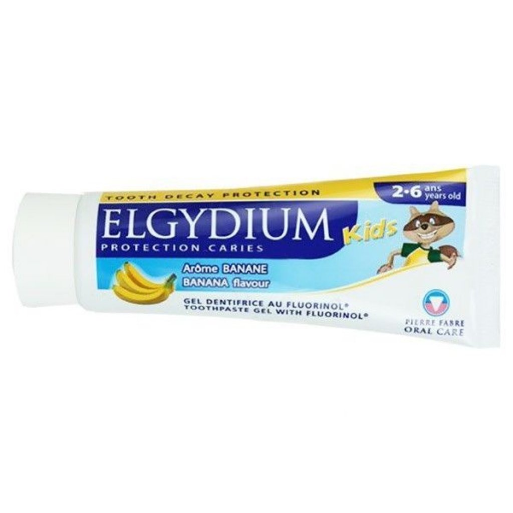 ELGYDIUM KIDS gelová zubní pasta s fluorinolem 2-6let 50ml BANÁN