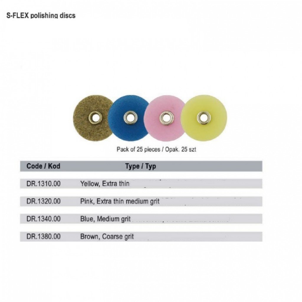 S-FLEX disky náhradní balení žluté 25ks (extra jemné tenké) DR.1310.00