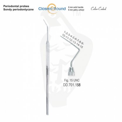 akce CLASSIC - ROUND sonda periodontická zabarvená fig.15UNC DD.701.158