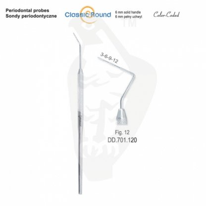 CLASSIC - ROUND sonda periodontická zabarvená fig.12 DD.701.120