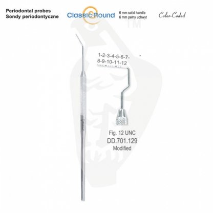 CLASSIC - ROUND sonda periodontická zabarvená fig.12 UNC DD.701.129 upravená