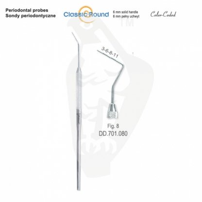 CLASSIC - ROUND sonda periodontická zabarvená fig.8 DD.701.080