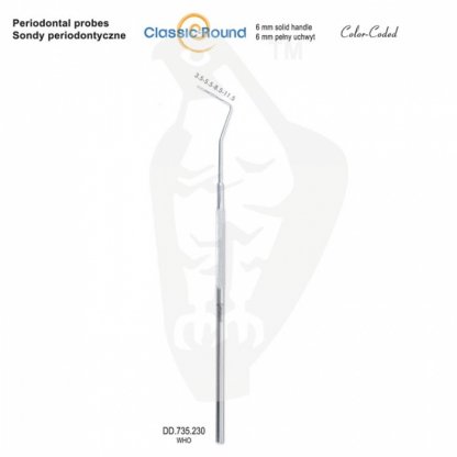 CLASSIC - ROUND sonda periodontická zabarvená WHO  DD.735.230