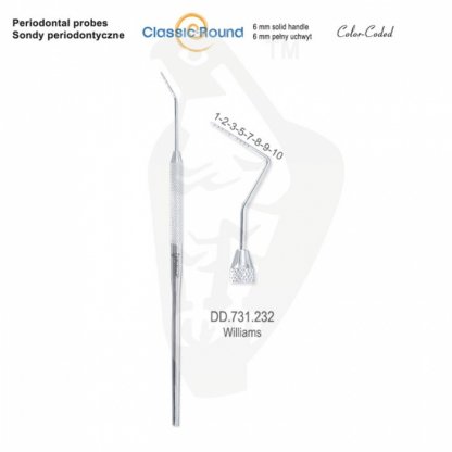 CLASSIC - ROUND sonda periodontická zabarvená Williams    DD.731.232