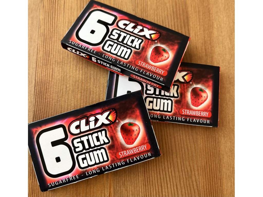 Clix jahodová žvýkačka bez cukru 15,6g