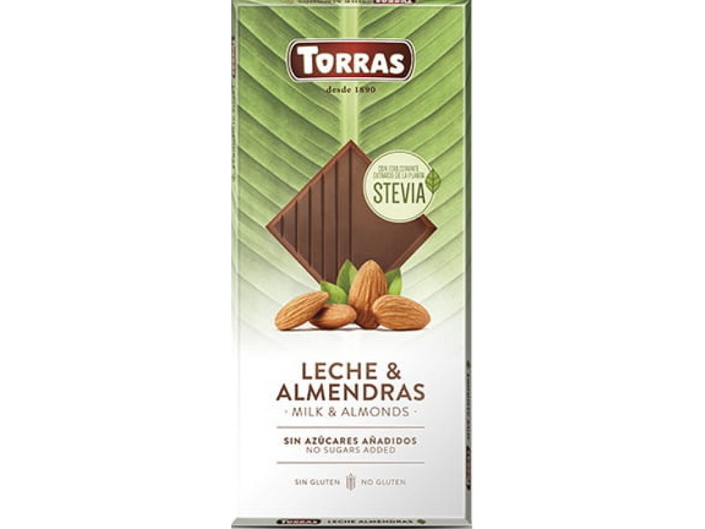 Mléčná s mandlemi stevia 125g