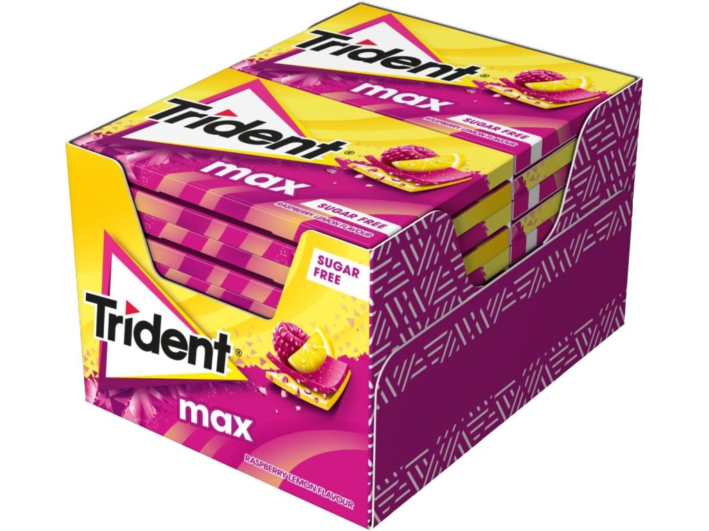 TRIDENT MAX malina citron bez cukru 27g