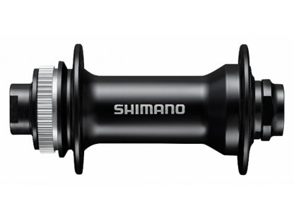 náboj disc Shimano HB-MT400-B 32děr Center Lock 15mm e-thru-axle 110mm přední černý v krabičce