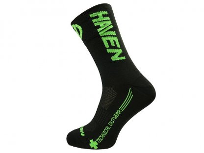 Ponožky HAVEN LITE Silver NEO LONG black/green 2 páry vel. 8-9 (42-43)