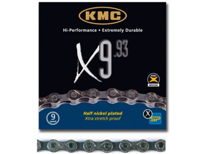 řetěz KMC X-9.93 stř/šedý v krabičce 114 čl.