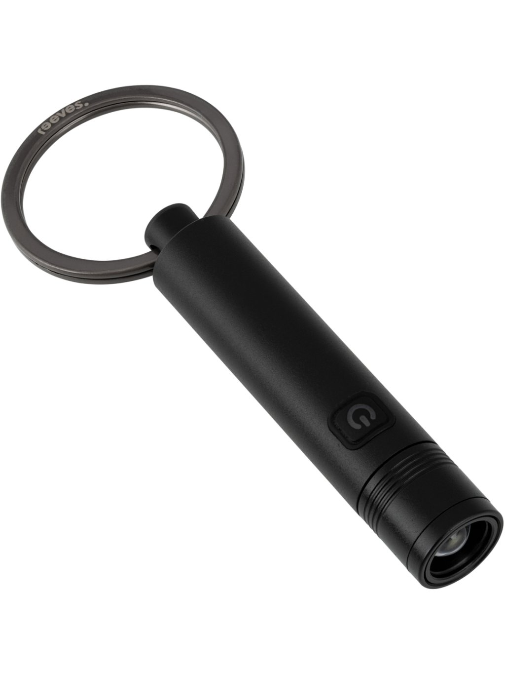 Key ring with rechargeable LED flashlight
