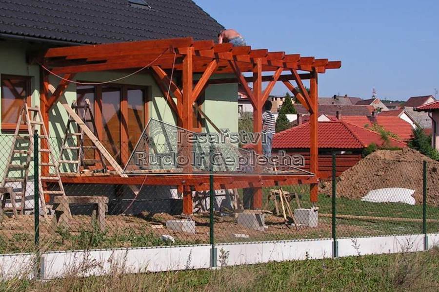 Realizace terasového zastřešení s dřevěnou podlahou, Chotíkov u Plzně, 1