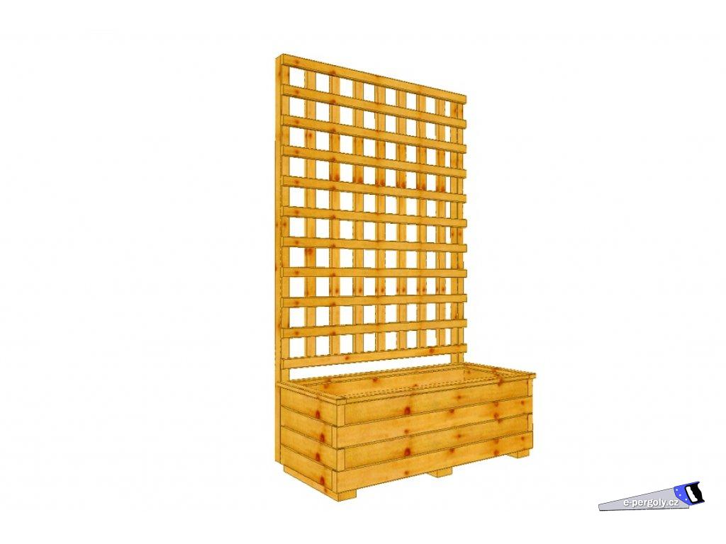Dřevěný truhlík Áčko XL 40/100, mřížka Klasik