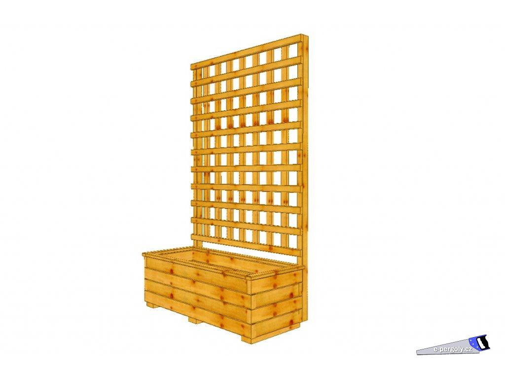 Dřevěný truhlík Áčko XL 40/100, mřížka Klasik