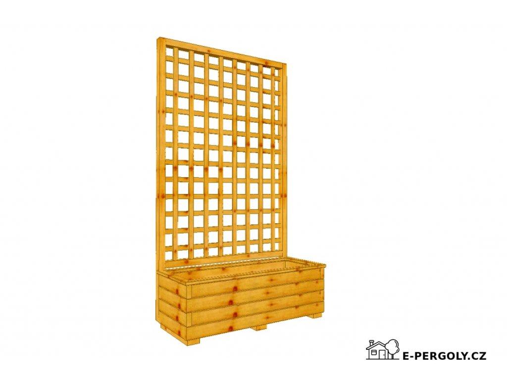 Dřevěný truhlík Áčko XL 40/100, mřížka Mates A8